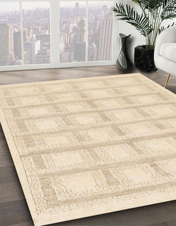 Machine Washable Abstract Gold Rug in a Family Room, wshabs1590