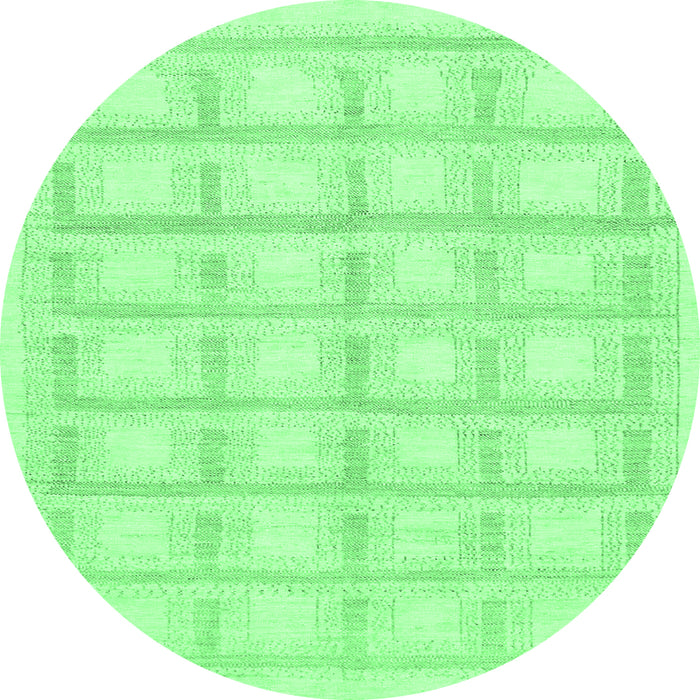 Round Solid Emerald Green Modern Rug, abs1590emgrn