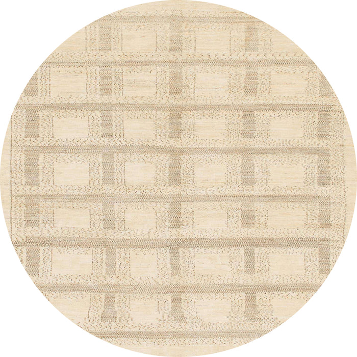 Round Machine Washable Abstract Gold Rug, wshabs1590