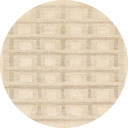 Round Abstract Golden Blonde Gold Solid Rug, abs1590