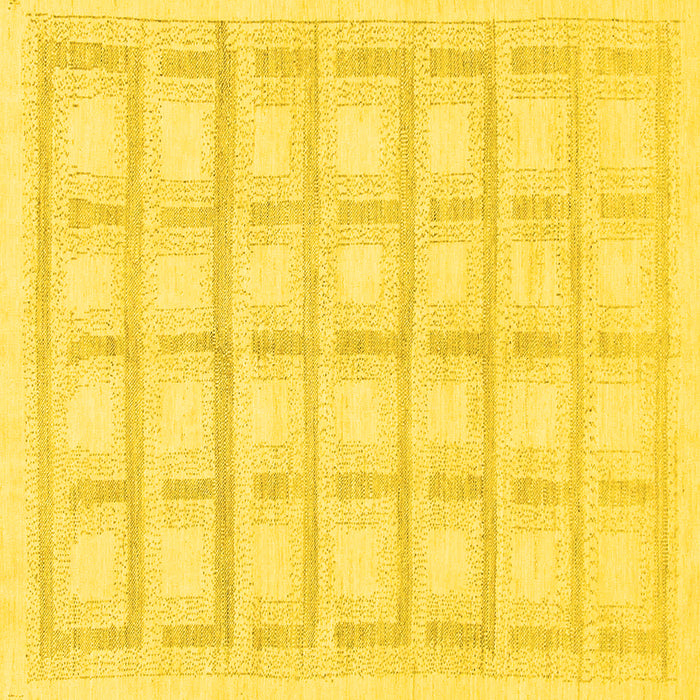 Square Machine Washable Solid Yellow Modern Rug, wshabs1590yw