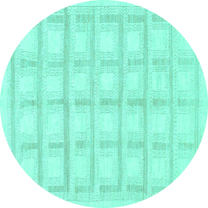 Round Solid Turquoise Modern Rug, abs1590turq