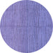 Round Abstract Blue Modern Rug, abs1591blu