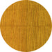 Round Machine Washable Abstract Yellow Modern Rug, wshabs1591yw