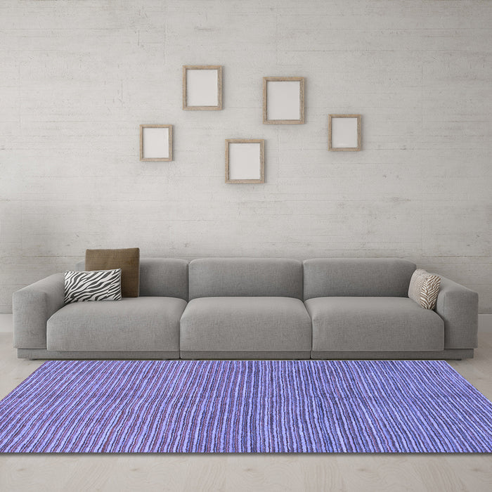 Machine Washable Abstract Blue Modern Rug in a Living Room, wshabs1591blu