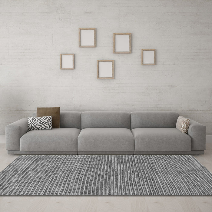Machine Washable Abstract Gray Modern Rug in a Living Room,, wshabs1591gry
