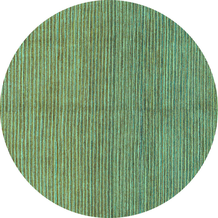 Round Abstract Turquoise Modern Rug, abs1591turq