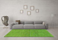 Machine Washable Abstract Green Modern Rug, wshabs1591grn