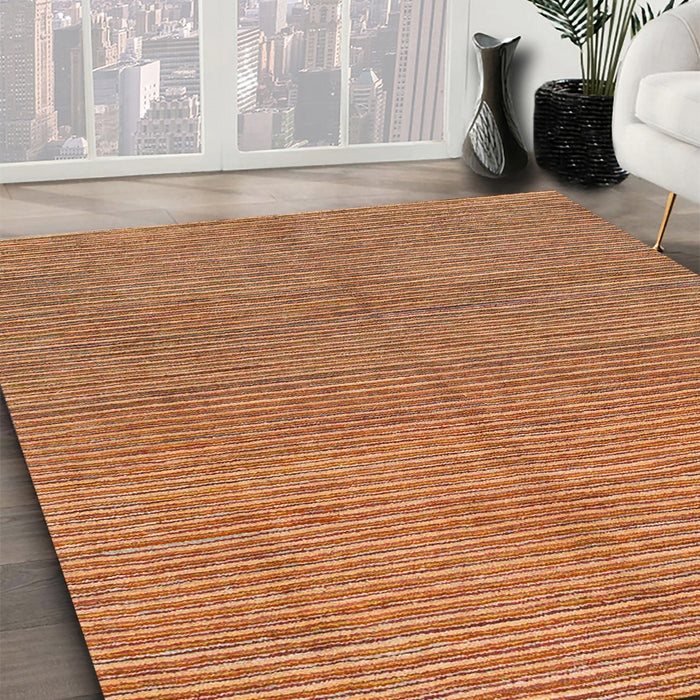 Machine Washable Abstract Orange Rug in a Family Room, wshabs1591