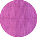 Round Machine Washable Abstract Purple Modern Area Rugs, wshabs1591pur