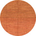 Round Machine Washable Abstract Orange Modern Area Rugs, wshabs1591org