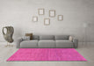 Machine Washable Abstract Pink Modern Rug in a Living Room, wshabs1591pnk