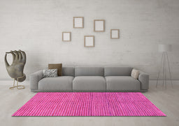 Machine Washable Abstract Pink Modern Rug in a Living Room, wshabs1591pnk