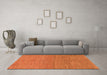 Machine Washable Abstract Orange Modern Area Rugs in a Living Room, wshabs1591org