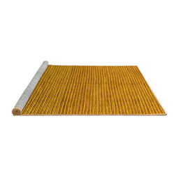Sideview of Machine Washable Abstract Yellow Modern Rug, wshabs1591yw
