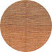 Round Abstract Orange Modern Rug, abs1591