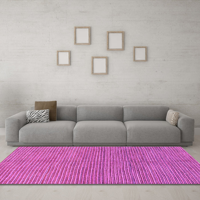 Machine Washable Abstract Purple Modern Area Rugs in a Living Room, wshabs1591pur