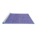 Sideview of Machine Washable Abstract Blue Modern Rug, wshabs1591blu