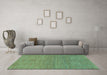 Machine Washable Abstract Turquoise Modern Area Rugs in a Living Room,, wshabs1591turq