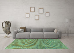 Machine Washable Abstract Turquoise Modern Area Rugs in a Living Room,, wshabs1591turq