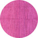 Round Machine Washable Abstract Pink Modern Rug, wshabs1591pnk