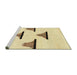 Sideview of Machine Washable Abstract Metallic Gold Rug, wshabs1592