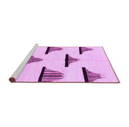 Sideview of Machine Washable Solid Purple Modern Area Rugs, wshabs1592pur