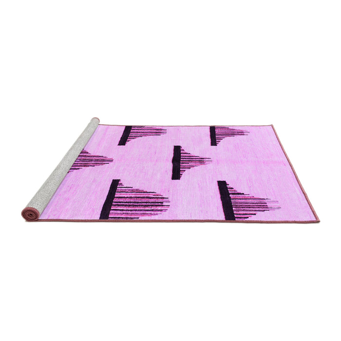 Sideview of Machine Washable Solid Purple Modern Area Rugs, wshabs1592pur