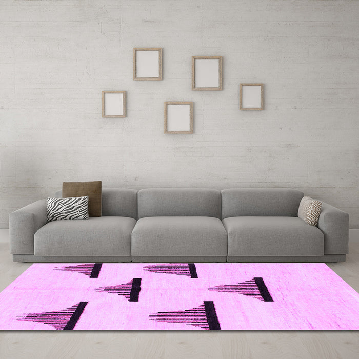 Machine Washable Solid Purple Modern Area Rugs in a Living Room, wshabs1592pur