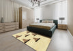 Abstract Metallic Gold Solid Rug in a Bedroom, abs1592