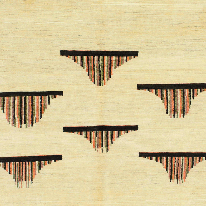 Square Machine Washable Abstract Metallic Gold Rug, wshabs1592