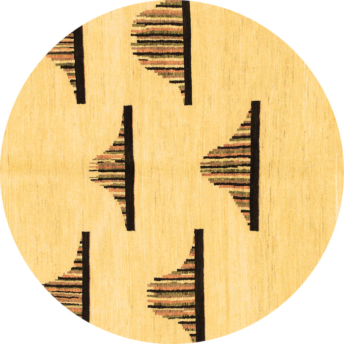 Round Machine Washable Solid Brown Modern Rug, wshabs1592brn