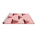 Modern Red Washable Rugs