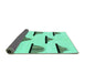 Sideview of Solid Turquoise Modern Rug, abs1592turq