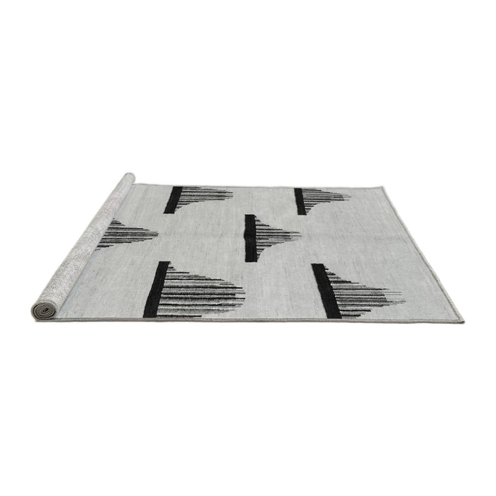 Sideview of Machine Washable Solid Gray Modern Rug, wshabs1592gry