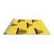 Sideview of Machine Washable Solid Yellow Modern Rug, wshabs1592yw