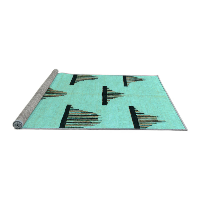 Sideview of Machine Washable Solid Light Blue Modern Rug, wshabs1592lblu