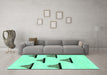 Machine Washable Solid Turquoise Modern Area Rugs in a Living Room,, wshabs1592turq