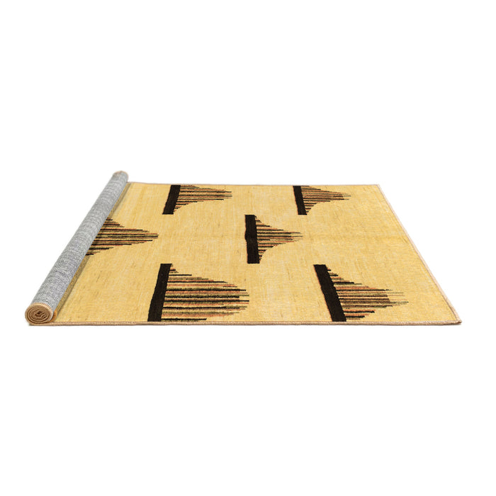 Sideview of Machine Washable Solid Brown Modern Rug, wshabs1592brn