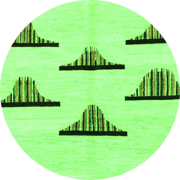 Round Solid Green Modern Rug, abs1592grn