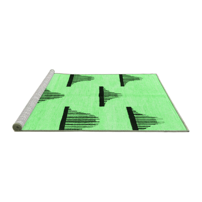 Sideview of Machine Washable Solid Emerald Green Modern Area Rugs, wshabs1592emgrn