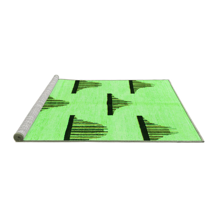 Sideview of Machine Washable Solid Green Modern Area Rugs, wshabs1592grn