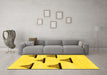 Machine Washable Solid Yellow Modern Rug in a Living Room, wshabs1592yw