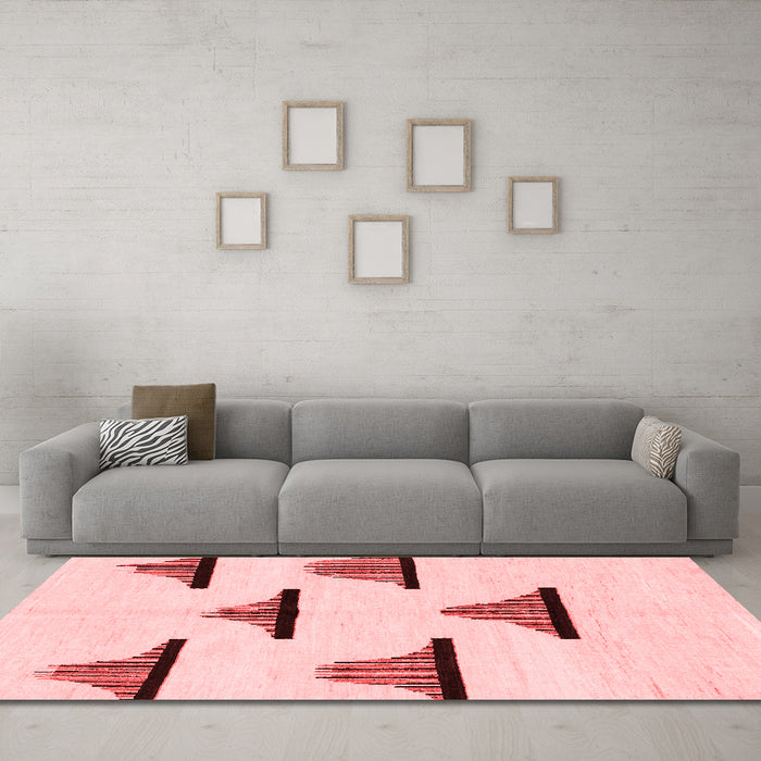Modern Red Washable Rugs