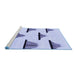 Sideview of Machine Washable Solid Blue Modern Rug, wshabs1592blu