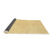 Sideview of Abstract Chrome Gold Yellow Solid Rug, abs1593