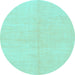 Round Solid Light Blue Modern Rug, abs1593lblu