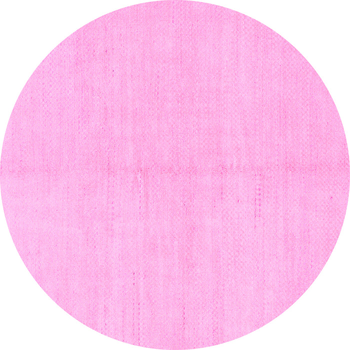 Round Solid Pink Modern Rug, abs1593pnk
