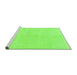 Sideview of Machine Washable Solid Green Modern Area Rugs, wshabs1593grn