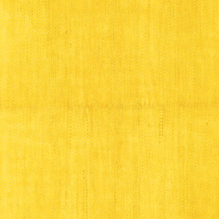 Square Machine Washable Solid Yellow Modern Rug, wshabs1593yw